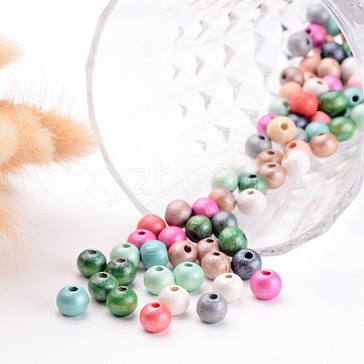 Round Natural Wood Beads WOOD-Q017-8mm-M-LF-1