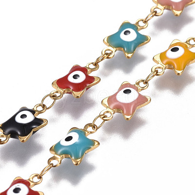 304 Stainless Steel Enamel Chains CHS-P006-05G-1