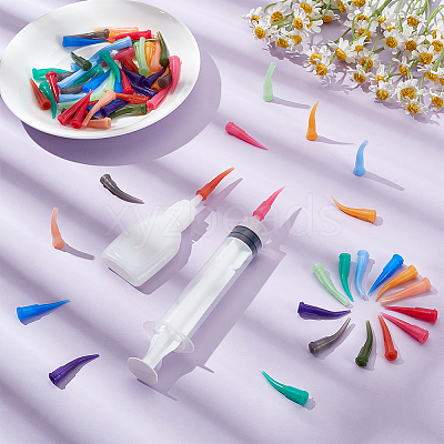 72Pcs 12 Colors Bent Tip Plastic Fluid Precision Blunt Needle Dispense Tips TOOL-FG0001-20-1
