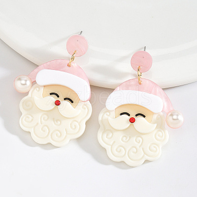 Santa Claus Acrylic Dangle Stud Earrings FS-WGC85F3-02-1