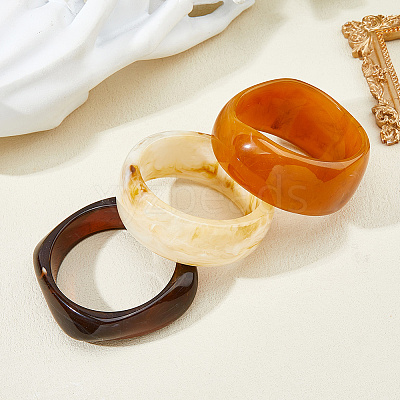 3Pcs Resin Bangles Set for Women BJEW-WH0011-117-1