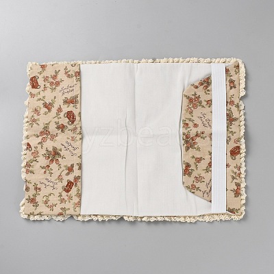 Flower Printed Polyester Scrapbook Fabric Protective Case DIY-WH20002-99-1