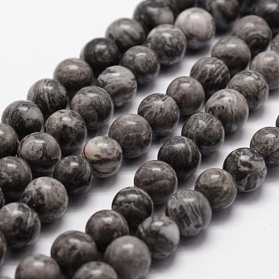 Natural Map Stone/Picasso Stone/Picasso Jasper Bead Strands G-D840-60-8mm-1
