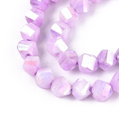 Anti-Tarnish Electroplate Glass Beads Strands GLAA-T025-6mm-14E-1