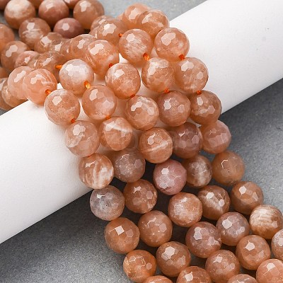Natural Peach Moonstone Beads Strands X-G-J403-04A-8mm-1