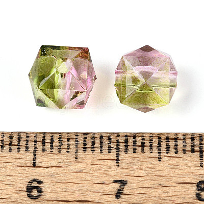 Two Tone Transparent Spray Painted Acrylic Beads ACRP-T005-26J-1