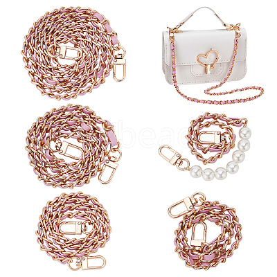 5Pcs 5 Styles Imitation Leather Purse Chains FIND-WR0009-59A-1