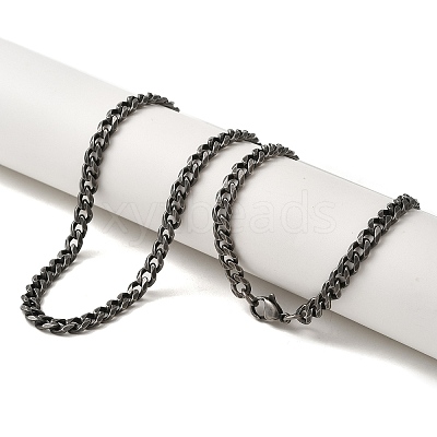 Retro 304 Stainless Steel Cuban Link Chain Necklaces NJEW-L173-027AS-02-1