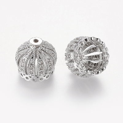 Brass Cubic Zirconia Beads LS-ZIRC-F001-183B-P-1
