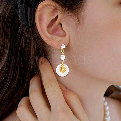 16Pcs 2 Styles Brass Clip-on Earring Findings KK-SC0006-64-1