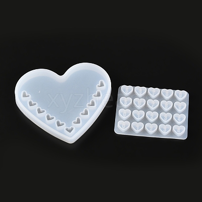 2Pcs Heart Parking Sign Car Number Plate Silicone Molds Sets DIY-P019-13-1