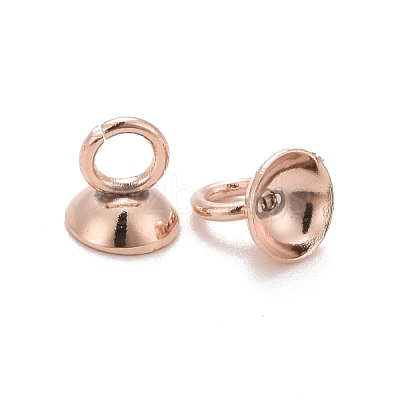 201 Stainless Steel Bead Cap Pendant Bails STAS-L244-27C-RG-1