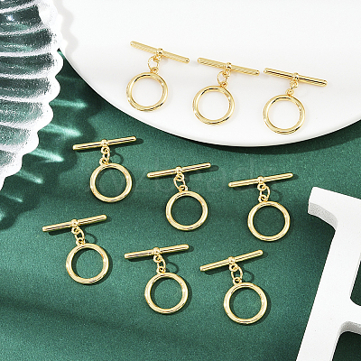15 Sets Brass Toggle Clasps KK-BBC0021-11-1
