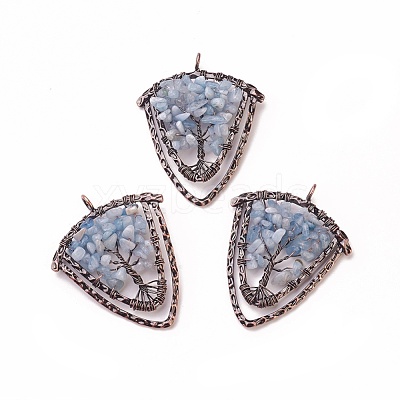 Natural Aquamarine Chip Big Pendants G-F650-B12-1