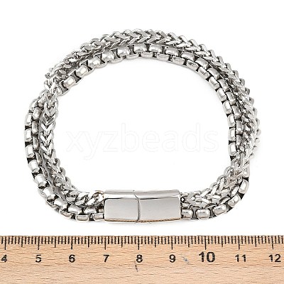 201 Stainless Steel Multi-strand Bracelets LS-BJEW-H633-02P-1