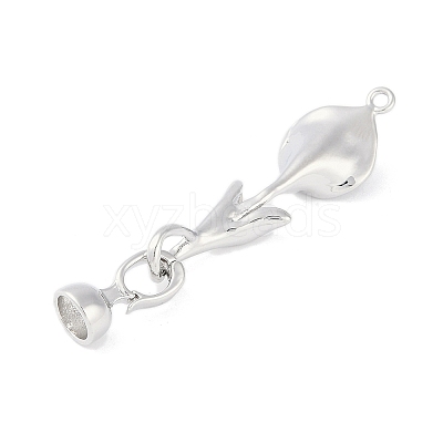 Brass Pave Clear Cubic Zirconia Fold Over Clasps KK-F875-11P-1