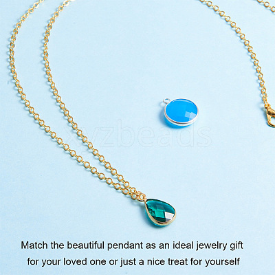 Brass Cable Chains Necklace Making MAK-PH0002-08-1