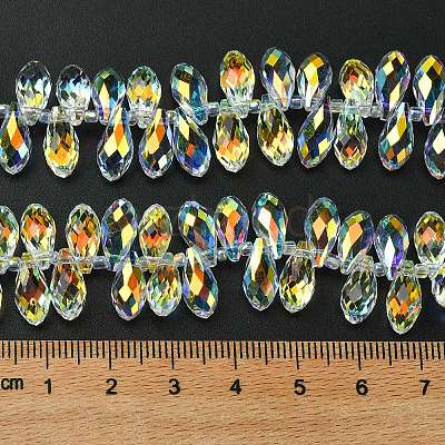 Transparent Electroplate Glass Beads Strands GLAA-K064-07A-AB01-1
