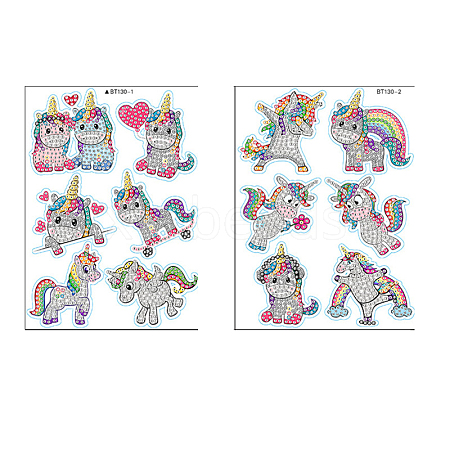 DIY Diamond Painting Sticker Kit UNIC-PW0001-013-1