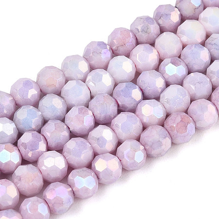 Anti-Tarnish Electroplate Glass Beads Strands EGLA-T021-4mm-15-03-1