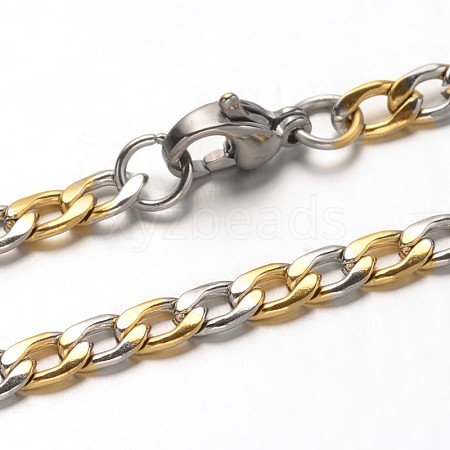 304 Stainless Steel Curb Chains Necklaces NJEW-O066-25M-1