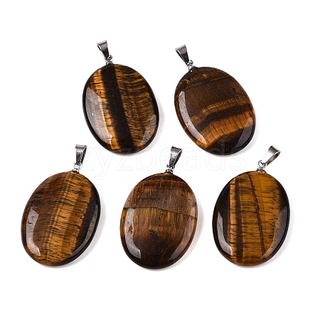 Natural Tiger Eye Pendants G-T138-207F-1