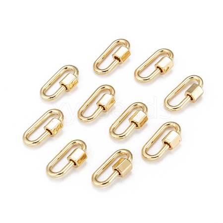 Brass Screw Carabiner Lock Charms KK-T047-08G-1