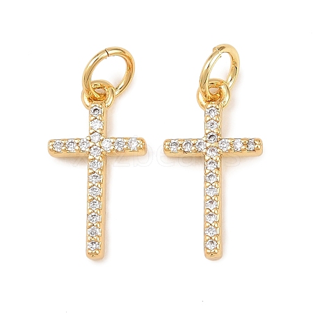 Brass Micro Pave Cubic Zirconia Pendants KK-Z146-25G-1