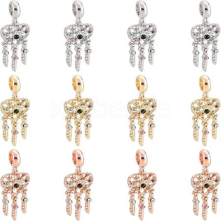 SUPERFINDINGS 12Pcs 3 Colors Rack Plating Alloy European Dangle Charms MPDL-FH0001-05-1