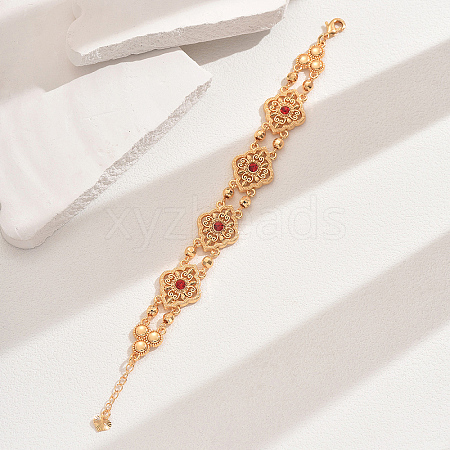 Vintage Brass Glass Hollow Link Bracelets for Women QG3110-1-1