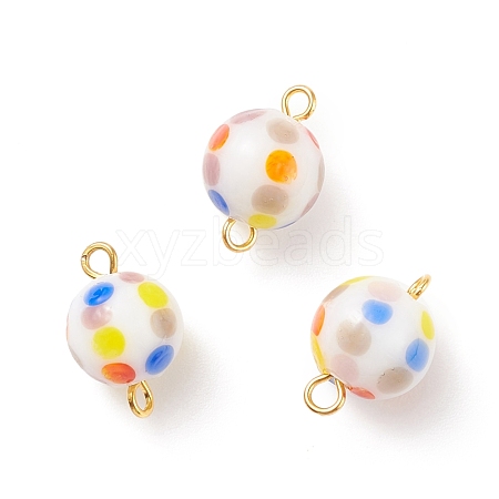 Handmade Lampwork Connector Charms PALLOY-JF01533-1