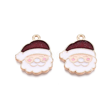 Christmas Theme Rack Plating Alloy Enamel Pendants ENAM-T021-15KCG-1