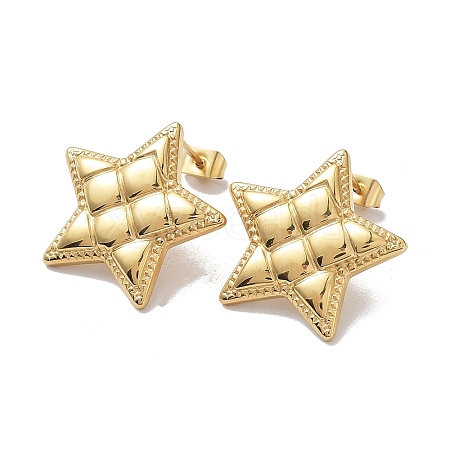 Ion Plating(IP) 304 Stainless Steel Stud Earrings EJEW-C062-01G-1