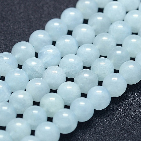 Natural Aquamarine Beads Strands G-P342-10-6mm-A-1