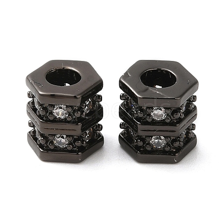 Rack Plating Brass Cubic Zirconia Beads KK-Z033-27B-1