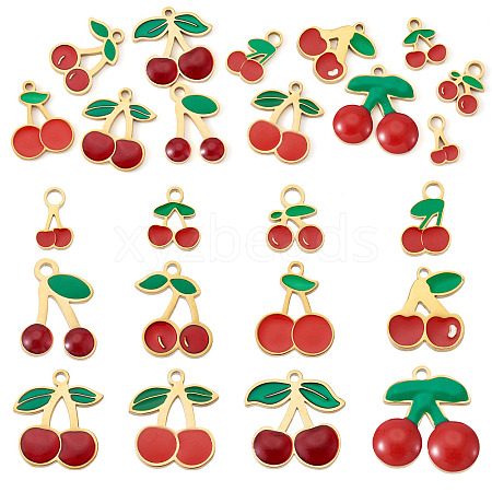 12Pcs 12 Styles 304 Stainless Steel Enamel Charms STAS-TA0003-33-1