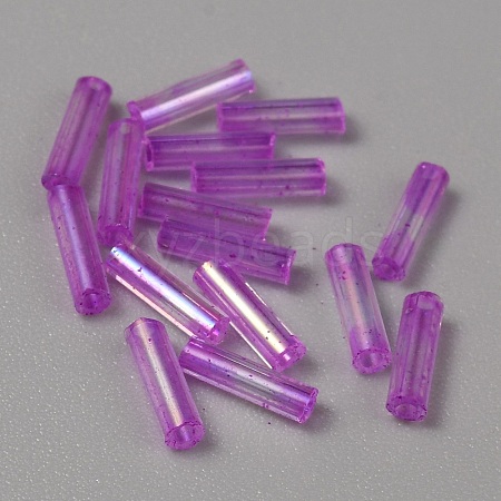 300Pcs Transparent Glass Round Bugle Beads GLAA-WH0015-74A-1