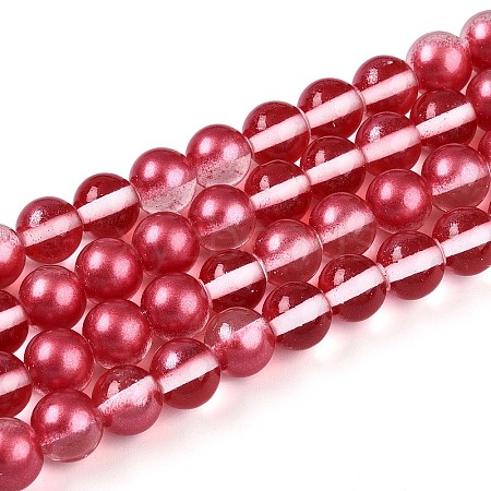 Baking Paint Transparent Glass Beads X1-DGLA-N011-8mm-06-1