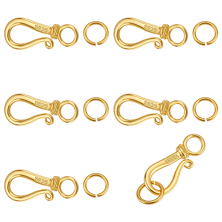 6Pcs 925 Sterling Silver Hook Clasps STER-PH0003-68-1