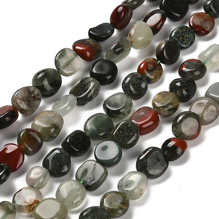 Natural African Bloodstone Beads Strands G-P497-01E-13-1