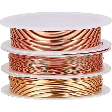3Rolls 3 Styles Copper Jewelry Wire CWIR-BBC0001-05-1