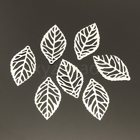 Leaf Iron Pendants KK-O015-20S-1