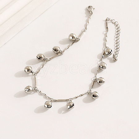 Casual Brass Bell Charm Bracelets for Women KZ9696-1