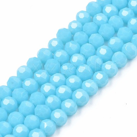 Opaque Solid Imitation Jade Glass Bead Strands GLAA-TD002-3mm-02J-1