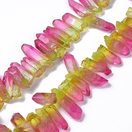 Natural Quartz Crystal Dyed Beads Strands G-I345-02C-1