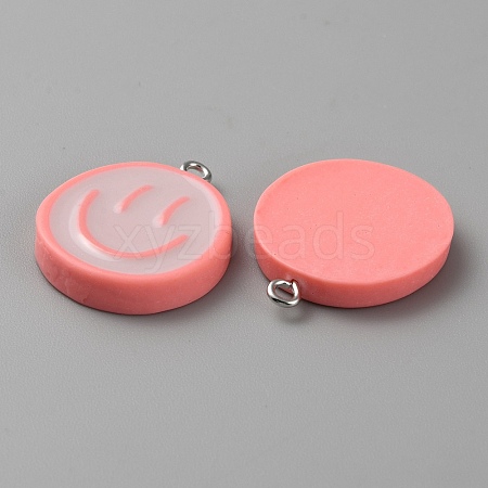 Opaque Resin Enamel Pendants LS-RESI-WH0036-20J-1