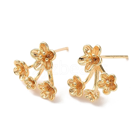 Brass Stud Earring Findings KK-Z164-04G-01-1