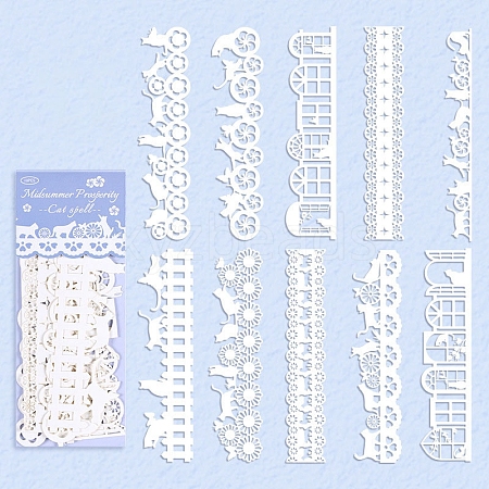 10pcs Retro Scrapbook Lace Paper PW-WGD198C-02-1