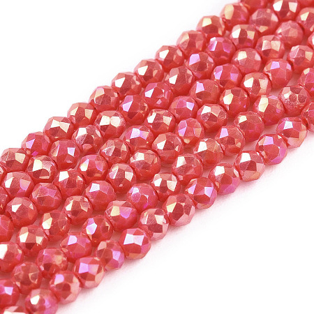 Transparent Electroplate Glass Beads Strands EGLA-H107-01A-B04-1