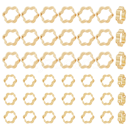 DICOSMETIC 80Pcs 2 Style Brass Bead Frame KK-DC0002-50-1